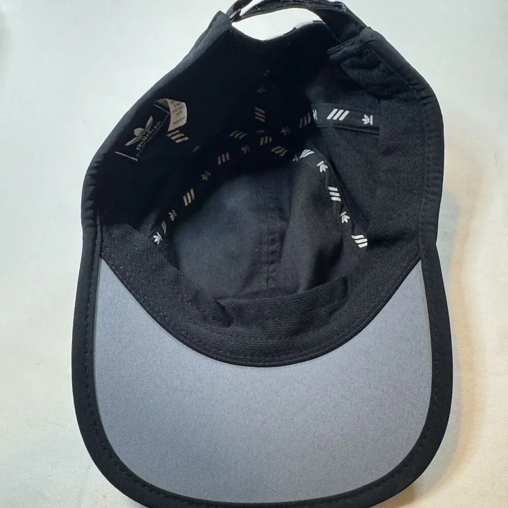 Adidas Originals Trefoil Black Reflective Running Hat Cap Adjustable 3 Stripes